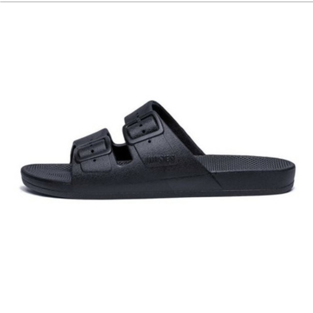 Freedom Moses Black Slide Sandals